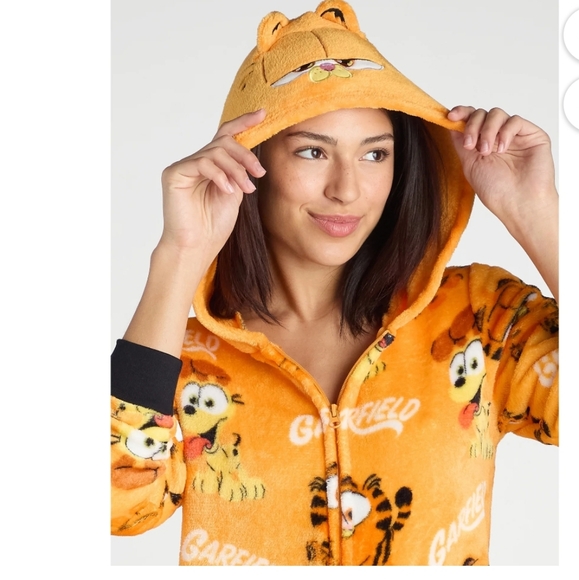 Garfield The Movie Soft Union PJ Cozy Suit Sz M (8-10) Women/Unisex - Picture 2 of 11